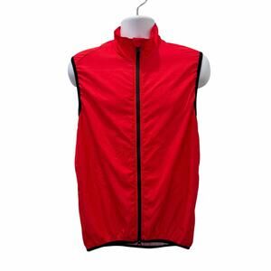 The Black Bibs Vest Mens XL Red Windbreaker Lightweight Full Zip Cycling Sports